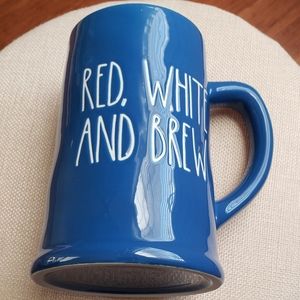 Rae Dunn Red White Brew Mug Large Cup